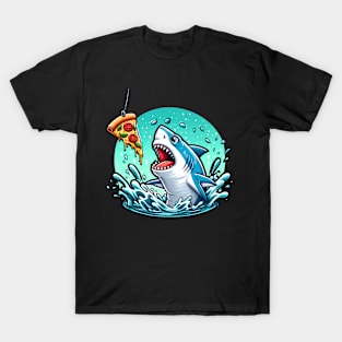 Funny Shark with Pizza, Pizza Lover T-Shirt